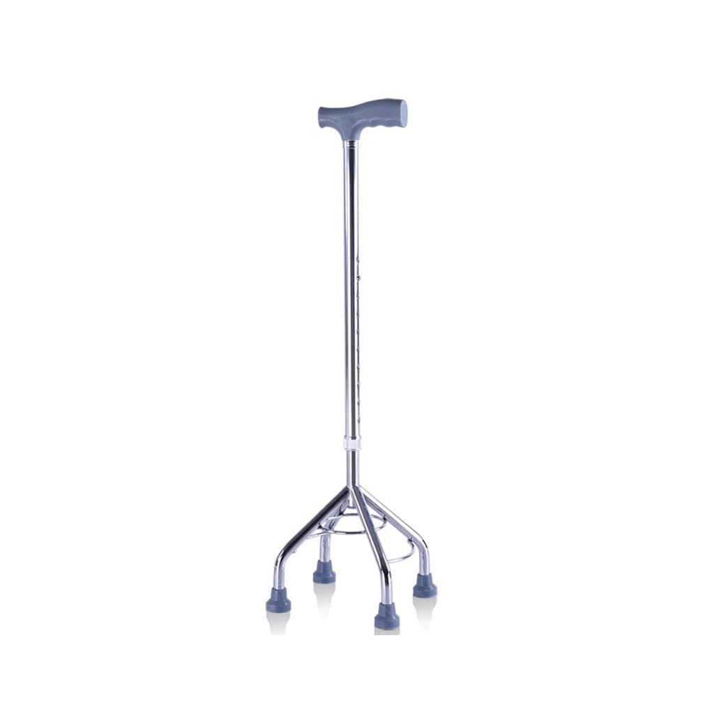 Bastón de Cuatro Patas, Bastón de Cuatro Patas for Ancianos, bastón Tres, telescópico, aleación Aluminio, Antideslizante, Andador, muletas rehabilitación
