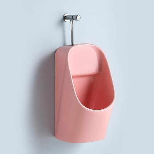 Boys Potty Training Urinal with Hose Flush Valve Wall-Mounted Ceramic Urinal for Kids Ideal for Schools Kindergartens Blue