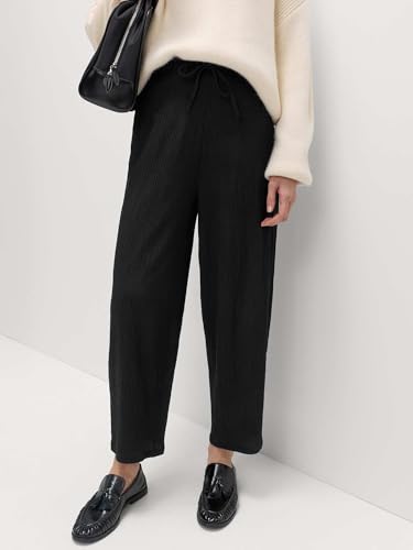 Pantalon carotte texturé Marks & Spencer à taille élastique confortable