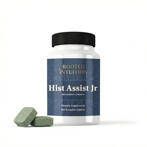 Rooted Intuition Hist Assist Jr Kids Chewable Seasonal Support with Quercetin NAC Bromelain & Vitamin C | Tasty Berry Flavor | Non-GMO Gluten Free | 60 Chewable Tablets
