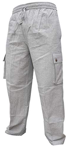Gheri Hemp Cotton Cargo Pants Straight Plain Lounge Trousers4