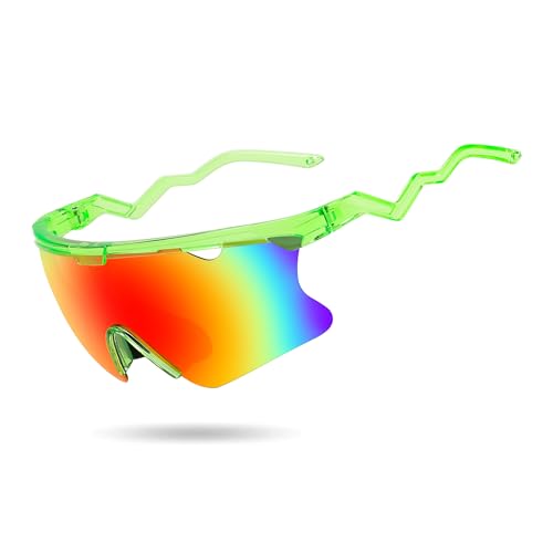 Image of FEISEDY Sunglasses for Men and Women, Polarized Large Retro Rimless Glasses TR90 Frame for Baseball, Cycling, Sports B4073