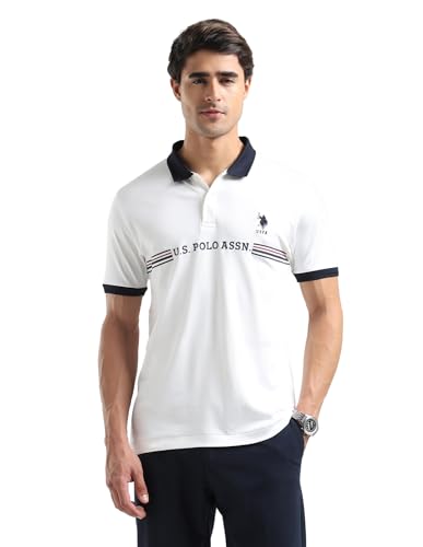 Image of U.S.Polo Association Men's Brand Embossed Regular Fit Polo Shirt