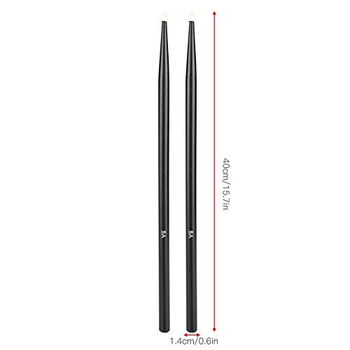 Baquetas 5A para batería, hechas de madera de arce, para principiantes, profesionales y niños (negro) miniatura 3
