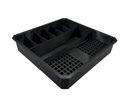 GarageInOrder 3d Printed Impact bit holder insert for Milwaukee PACKOUT Low Profile Organizers (7 Compartment + 110 Bit) Black