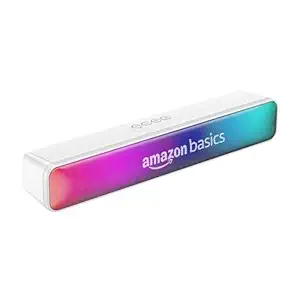 (Refurbished) amazon basics Wireless Soundbar with Bluetooth, USB, Fm Antenna, and Party RGB Lights for Tv, Mobile, Pc, Tablets, and Laptops, 16W (White)