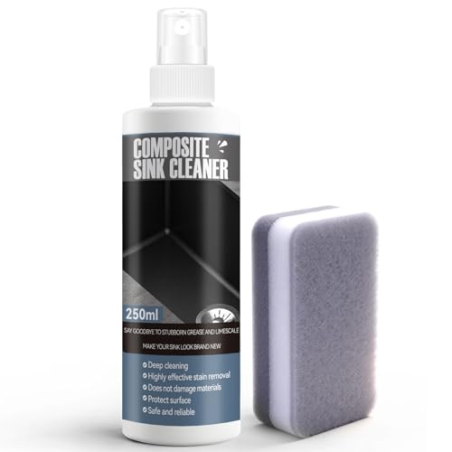 Nettoyant Éviers Granit, Nettoyant pour Évier, Entretien Évier Granit, Avec une Éponge, Convient à Divers Matériaux D'évier Courants Tels que le Marbre, le Quartz...
