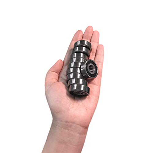 Image of ［10 Pack］6200-2RS Ball Bearings - Bearing Steel and Double Rubber Sealed Miniature Deep Groove Ball Bearings for Pumps, turbines, and Printing and Textile Machines(10x30x9mm)