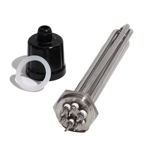 DN40 (47mm) Water Heater Heating Element 220V 380V 3KW 4.5KW 6KW 9KW 12KW All 304 Stainless Steel(Black,220V_3KW190L DN40 304SS)
