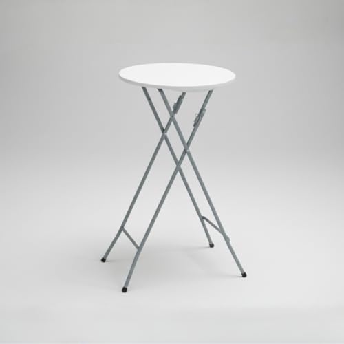 Round Cocktail Folding Table – HDPE Plastic & Steel Frame, F...