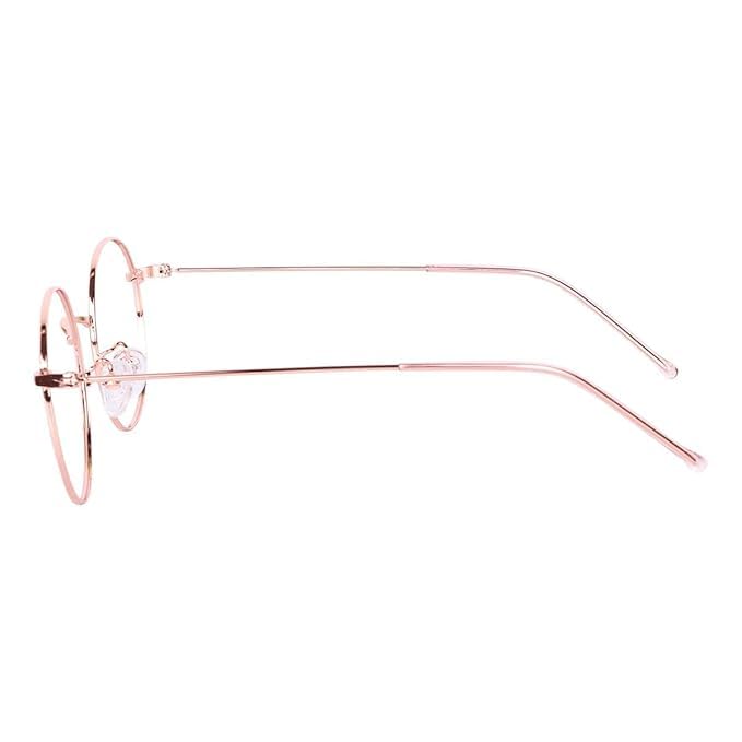 Image of Round Shape Blue Cut Antiglare Computer Eyeglasses For Men And Women |Blue Light Filtering Glasses For Computer And Mobile Use | 100% UV Protection | Gold & Silver Rose Gold.