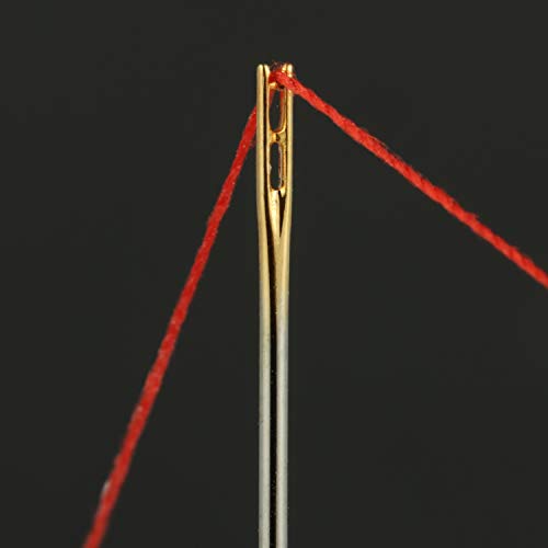 WILLBOND 24 Pcs Self Threading Sewing Needles Sets Large Gauge Needle Hand Sewing Needle Embroidery Needles with Wooden Case for Knitting Mending DIY Handsewing Art Crafts - Image 4