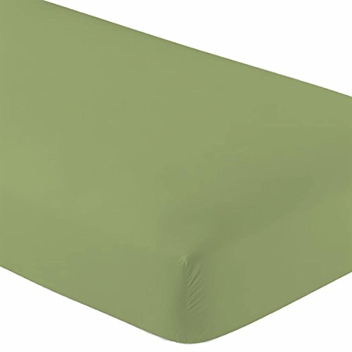 Image of Twin XL Cotton Jersey Sheet Set, Soft & Comfy, Hospital, Sage Green