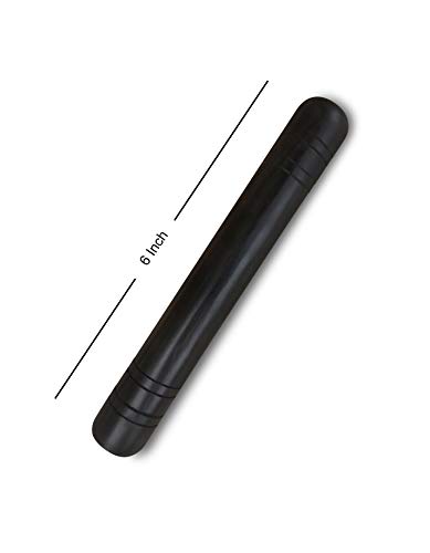 cosy tossy Ebony Wood (Karungali Kattai) Round Stick, 6 Inches, Black
