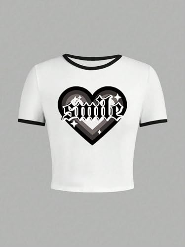 Image of SOLY HUX Girl's Summer 2 Piece Outfits Graphic Letter Print Tee Shirt and Flare Pants Clothing Sets Black and White 11Y