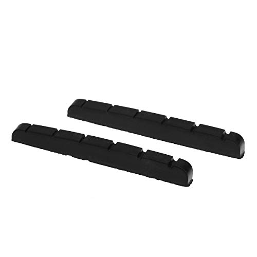 Musiclily Pro Urea Resin Plastic 43mm Slotted Strat Tele Electric Guitar Nuts Flat Bottom for 6-string Stratocaster/Telecaster Guitar, Black (Set of 2)