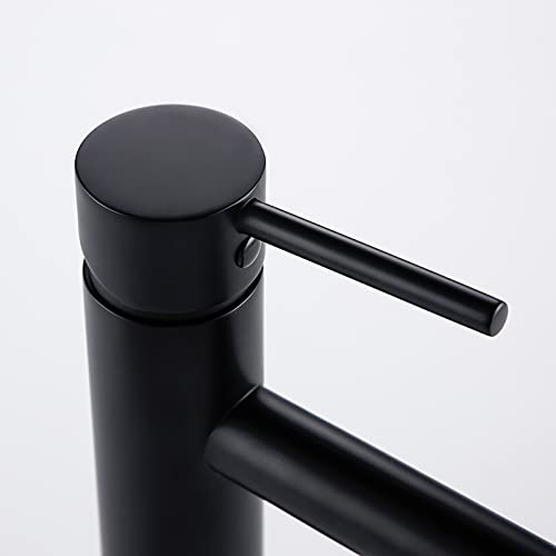 Mitigeur de lavabo noir en laiton avec aérateur économie d'eau - 5