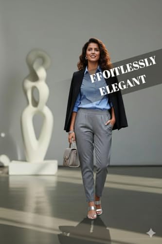 Image of DIGITAL SHOPEE Women Regular Fit Elastic Waist Full Length Cotton Formal Trouser for Casual Wear, Office Wear