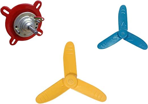 ERH INDIA DC Motor 12V DC Motor for DC/Solar Fan/Cooler High Power 12V DC Big Motor for Projects with 2 Pcs High Speed Propellers