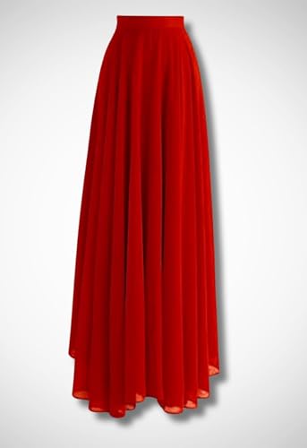 Image of Women's Full Length Georgette Long Skirt- Lehenga with 8 Meters Maxi Flare