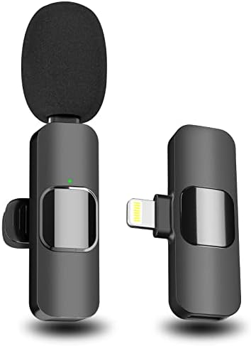 EJCC Wireless Microphone for iPhone iPad, Mini Microphone with Clearer Audio, Plug-Play Wireless Microphones, Wireless Lavalier Microphone, Microphone for Video Recording, TikTok, Interview,YouTube