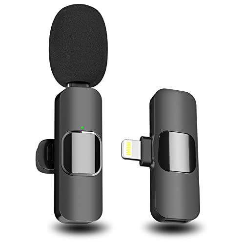 Ejcc Wireless Microphone For Iphone Ipad, Mini Microphone With Clearer Audio, Plug-Play Wireless Microphones, Wireless Lavalier Microphone, Microphone For Video Recording, Tiktok, Interview,Youtube #TOP10