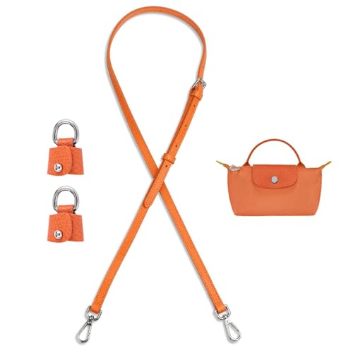 Image of Bag Leather Strap Replacement Crossbody Shoulder Straps for MINI Pouch, No Damage Conversion Kits Accessories (MINI-Orange-S)
