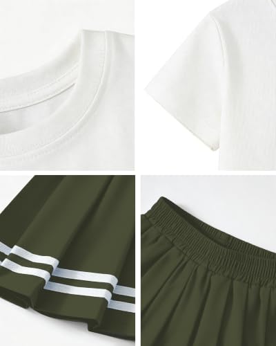 Image of Betusline Girls Skirt Set, Printed T-Shirt & Pleated Skirt, 4-14Y