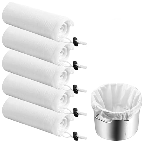 LDXDRU 5 STK Größe Filterbeutel 250 Mikron Siebbeutel 81x61cm Pressbeutel Brew Bag, Bierbrauset zum Selber Brauen, Wiederverwendbar Siebbeutel für alle Körner, Weinpresse, Kordelzug, Sieb, Brauen