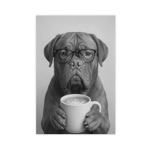 Dogue de Bordeaux toile murale grand format paysage café WJWART