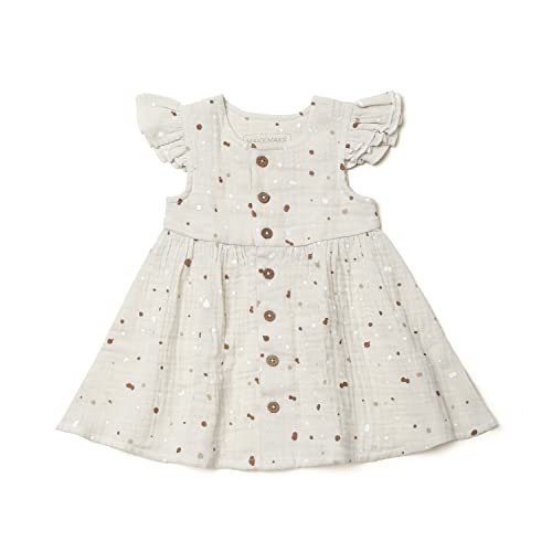 Makemake Organics Organic Cotton Baby Toddler Dress Girls Flutter Dress Sleeveless Muslin Summer Twirly Dress (Speckle, 2-3 Years) #TOP19