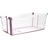 Banheira bebê Portátil Dobrável Transparente Rosa Clingo