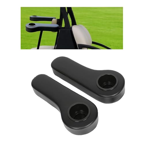 ECOTRIC Golf Cart Rear Seat Arm Rest with Universal Cup Drink Holders Set Compatible with EZGO Club Car Yamaha Pair No Drilling Required