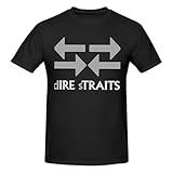 Dire Music Straits T-Shirt Youth & Adult Men's Short-Sleeve T-Shirts,Crew Neck Tops Stylish T Shirt Classic Athletic Custom Tees Clothes Xx-Large Black