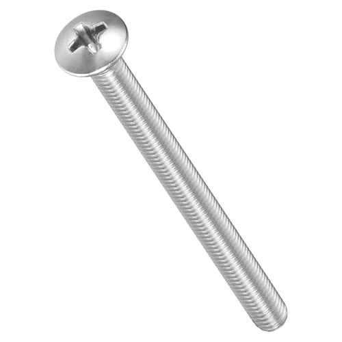Image of METALLIXITY Semi-Countersunk Oval Head Machine Screws (M4-0.7x50) 50Pcs, 304 Stainless Steel Phillips Cross Recessed Machine Screw Bolts - for Furniture Assembly DIY Projects, Silver