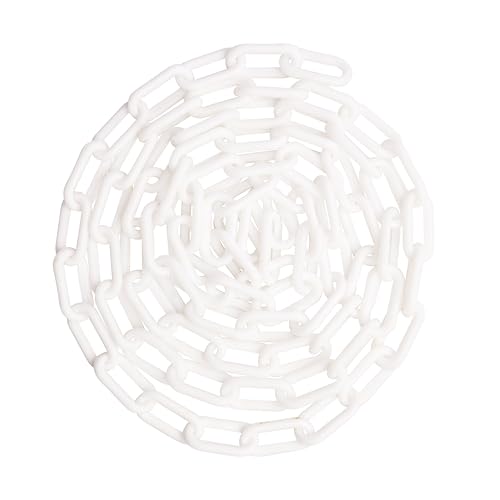 US Weight 1.5"x 100' White Plastic Chain with SunShield UV Resistant Technology - Durable Plastic Chain Links for Safety Chain Applications - Made in USA