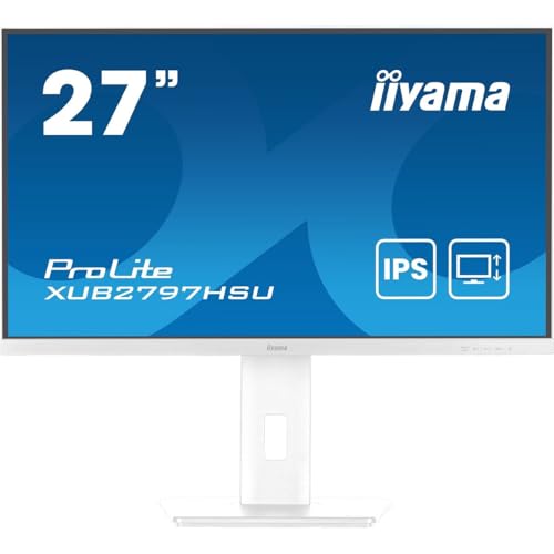Image of iiyama XUB2797HSU-W2 27 inch IPS white bezel, 100Hz, 1ms (MPRT), 1920x1080, HDMI/DP, 2 x USB, Height Adjustable Stand, TCO09 & TUV-GS, 5 Yr Warranty