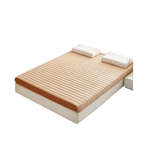 Colchón de látex natural, espuma viscoelástica híbrida, colchón futón, suave y cómodo, fácil almacenamiento, apoyo cómodo for aliviar el dolor de espalda, colchón for cama de dormitorio doble(Brown,90