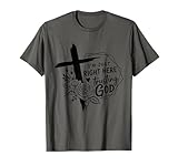 Retro Right Here Trusting God – Bibelvers Christian Faith T-Shirt