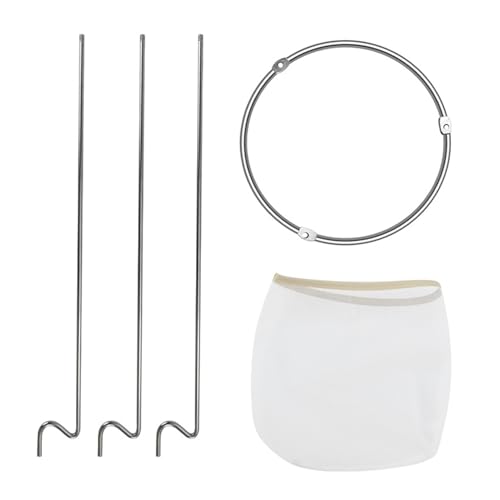PERZOE Jelly Strainer Stand with 1 Reusable Strainer Bags,Reusable Food Filter Bag Jelly Bags for Straining Stainless Steel Sieve Stand for Different Size Pans and Bowls Sets
