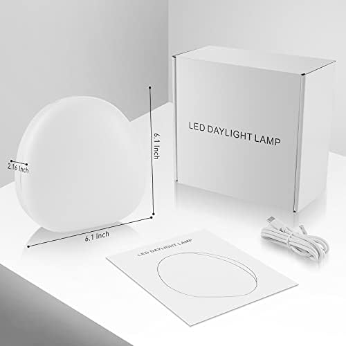 Alatinlamp SAD Lamp, UV-Free 2000-10000 Lux Sad Light with 3 Color Temperature, Adjustable Brightness, Full Spectrum LED Therapy Lamp for Seasonal Winter Mood Changes (Light White)