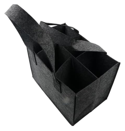 Bolsa para vino de fieltro gris: organizador de 6 botellas para fiestas
