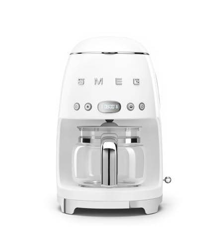 Smeg, Machine à Café Filtre DCF02WHEU, Fonction Arôme et Autostart, Carafe en Verre Jusqu'à 12...