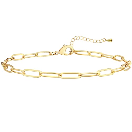 Image of Extra Large Anklets for Women Waterproof, 14K Gold Plated Stack Anklets for Women Plus Size, 10 inch+2 inch Non Tarnish Large Ankle Bracelets for Women, Summer Big Ankles Set, Beach Bikini Vacation Jewelry