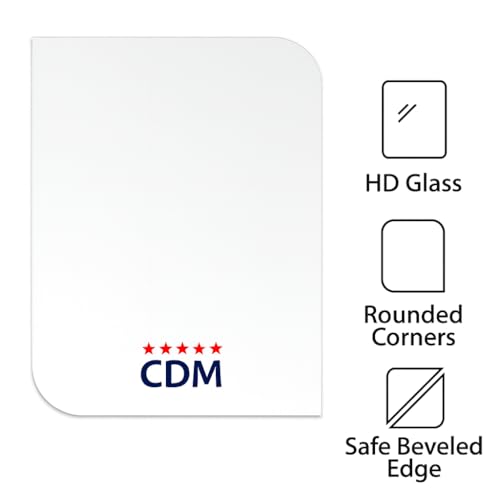 Image of CDM Premium Wall Mirror: Contemporary Rounded Edge Rectangular Mirror with Crystal-Clear HD Reflection for Bathroom, Bedroom, and Home Decor (12 x 16 Inch)