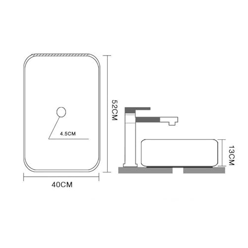 WOTZOV Aufsatzwaschbecken im Retro-Stil, Badezimmer-Aufsatzwaschbecken, spritzwassergeschützt, Balkon-Handwaschbecken, Keramik-Terrassen-Hotelwaschbecken, Moderne Arbeitspl – Bild 3