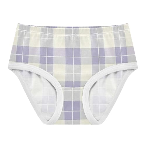 Girls' Training Panties Organic Underwear for Girls Purple White Plaid