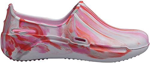 Anywear Streak Step-in Nurse Shoes for Women and Men, Oil- and Slip-Resistant EVA Kitchen Shoes, Work Shoes, 6, Brushed Sunset