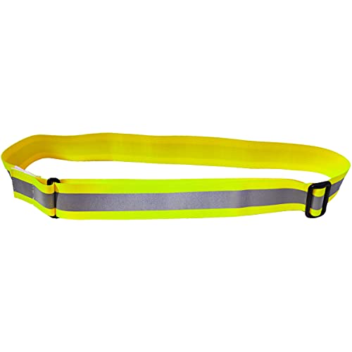 Reflective Elastic Belt w/Hook & Loop Closure-Neon Yellow