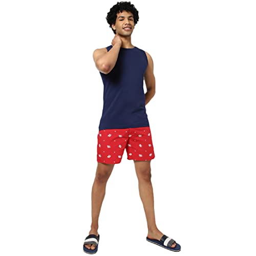 Image of Bewakoof Men's Solid 100% Cotton Vest - Regular Fit, Round Neck, Sleeveless